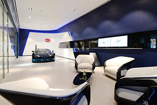 Bugatti toont nieuwe showroom design voor Chiron-klanten